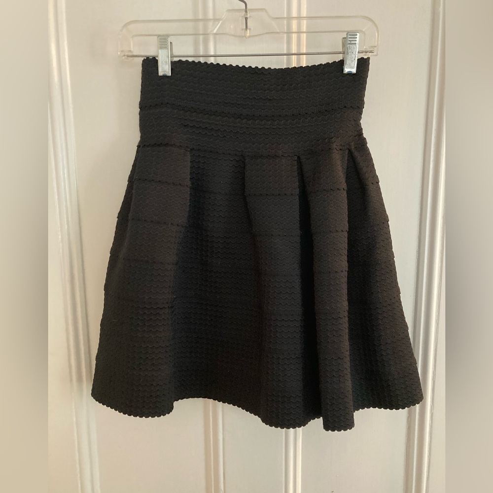 Anthropologie Tiered high waisted black skirt XS/S.